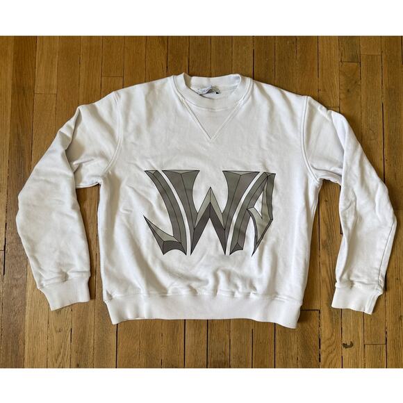 JW Anderson White Logo Crewneck Sweatshirt Size Small - Picture 1 of 6